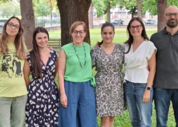 Il comitato organizzatore.
Da sx Irene Lozzi, Miriam Braga, Mirta Fiorio, Angela Marotta, Chiara Mazzi, Michele Scandola