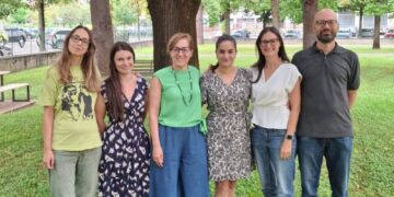 Il comitato organizzatore.
Da sx Irene Lozzi, Miriam Braga, Mirta Fiorio, Angela Marotta, Chiara Mazzi, Michele Scandola